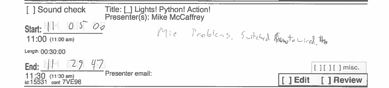 recording sheet