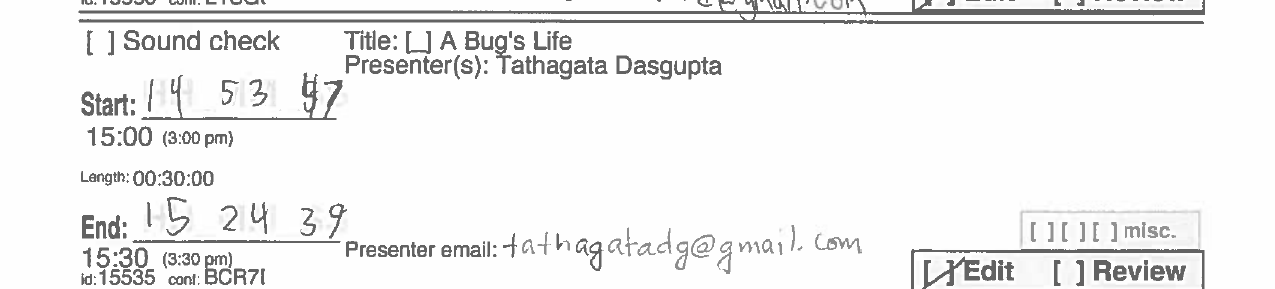 recording sheet