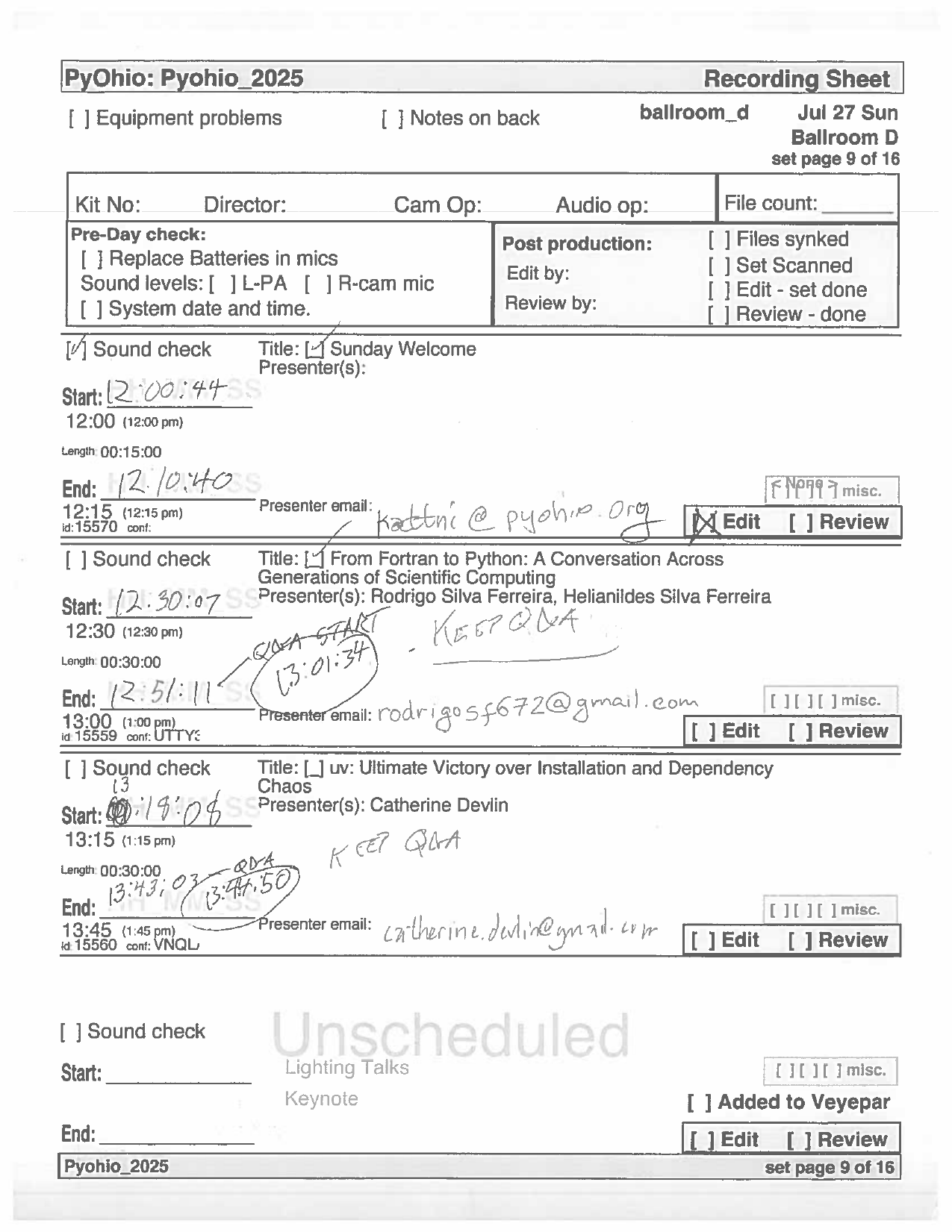 recording sheet