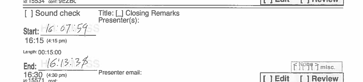 recording sheet