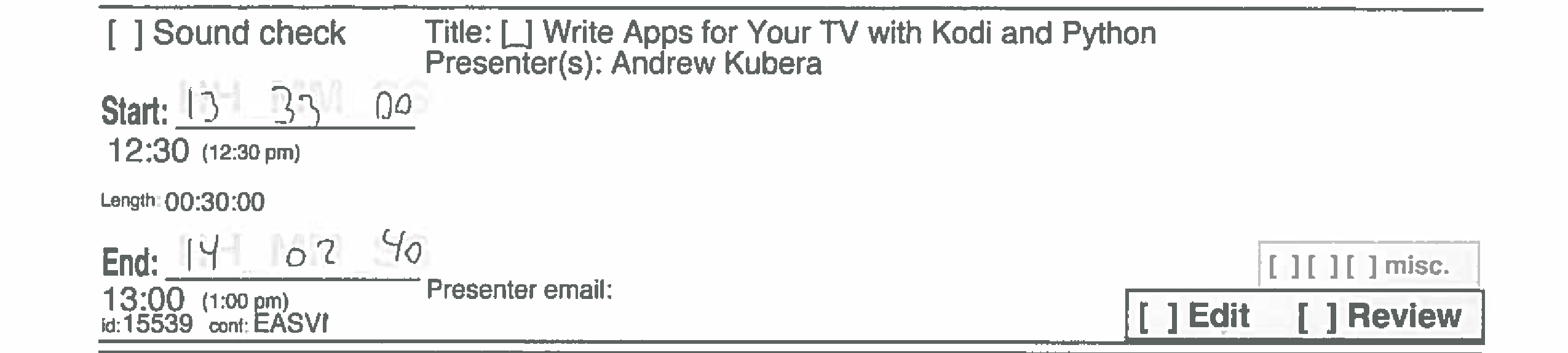 recording sheet