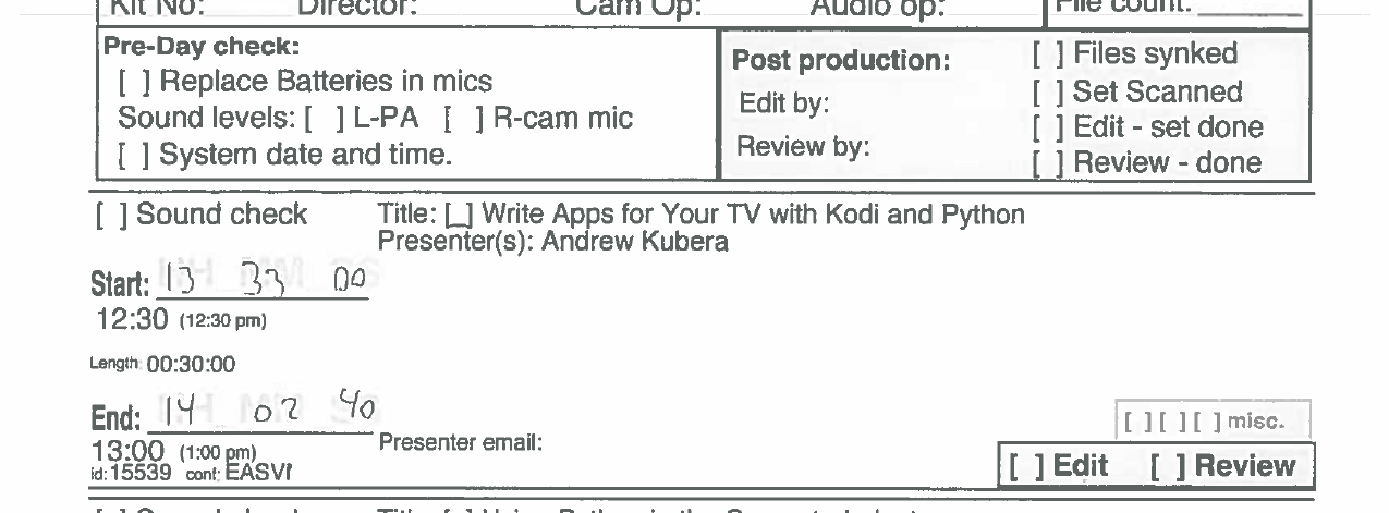 recording sheet