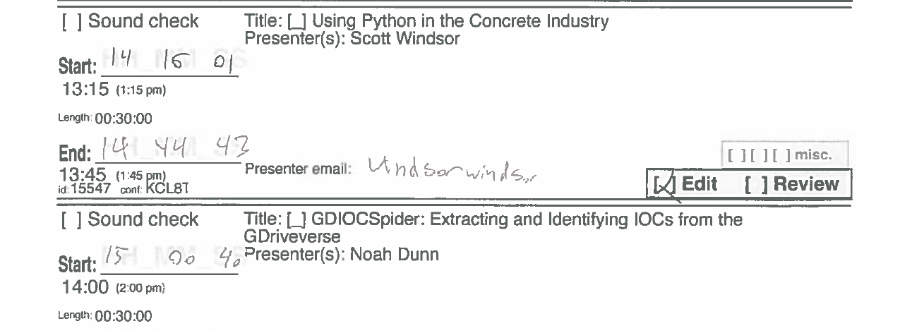 recording sheet