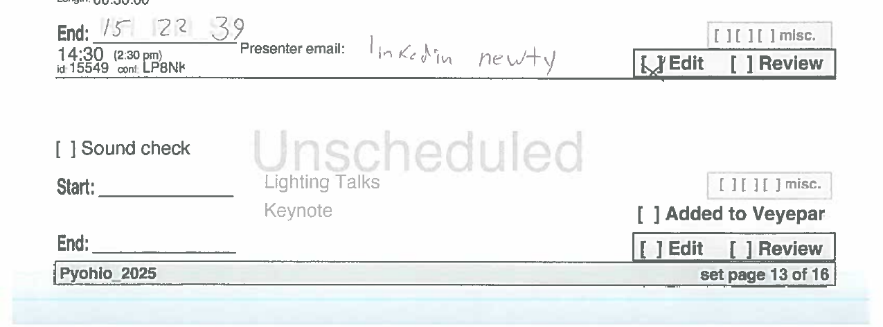 recording sheet