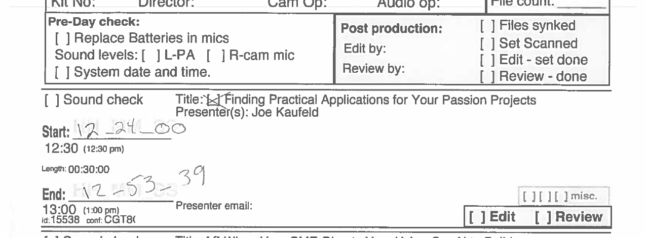 recording sheet